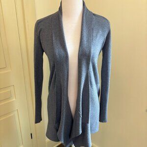 Chambray Blue Shawl Collar Long Cardigan, Medium, by Dreamers by Debut